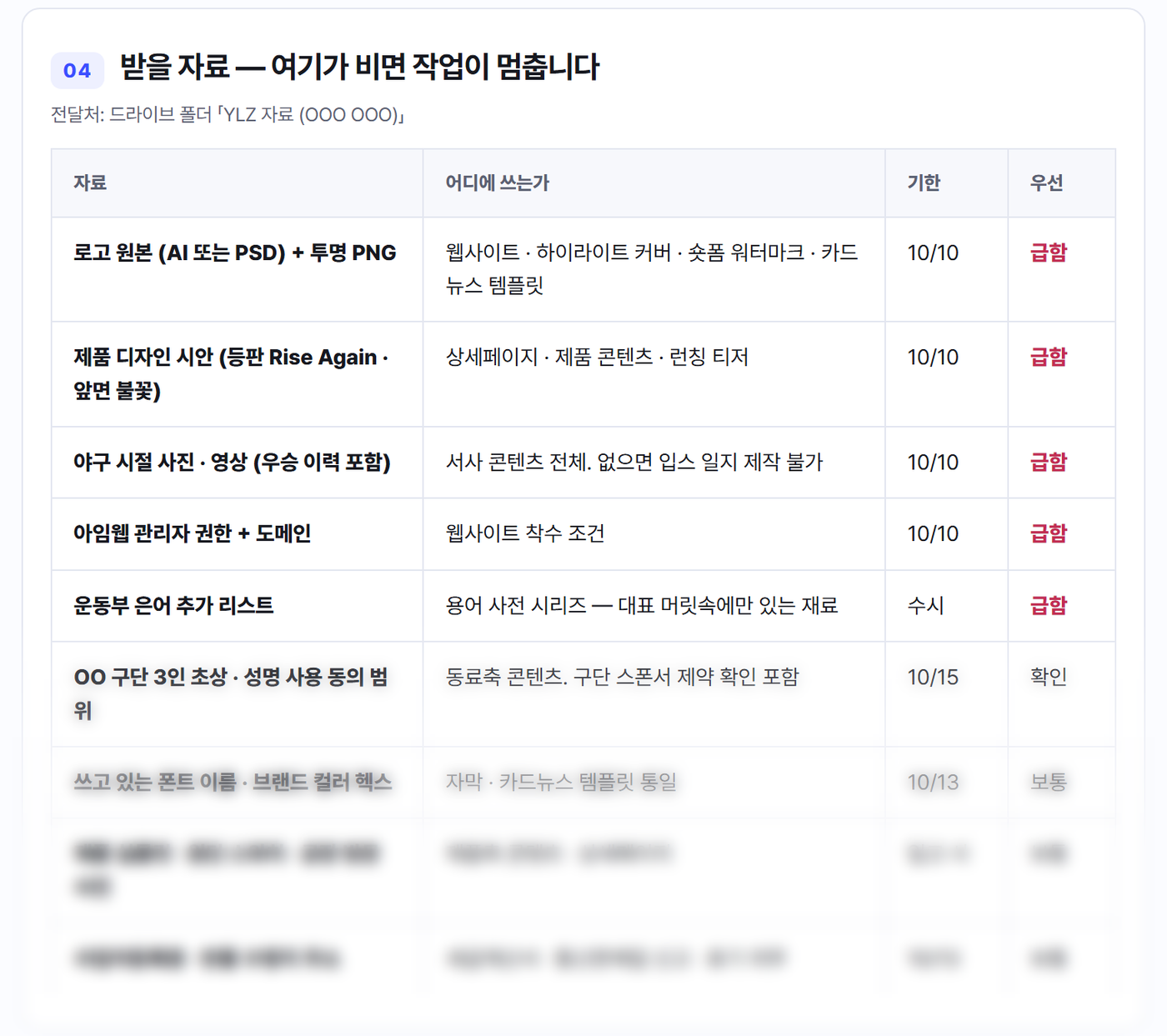 주간 미션 시트 미리보기