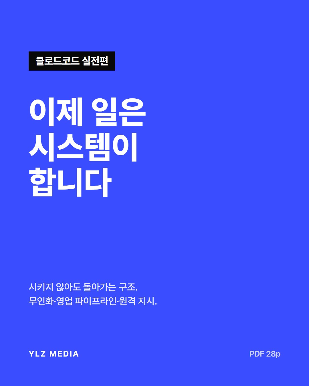 이제 일은 시스템이 합니다 — 클로드 코드 실전편